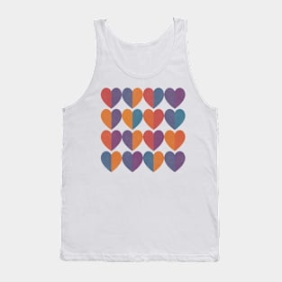 Shades of Love Blue Purple Orange Hearts Tank Top